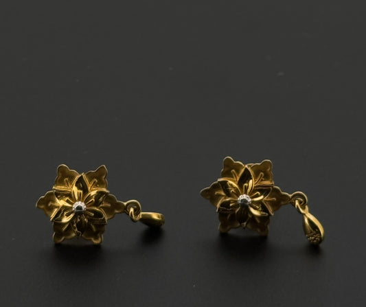 22K Solid Gold Fancy Studs ES456
