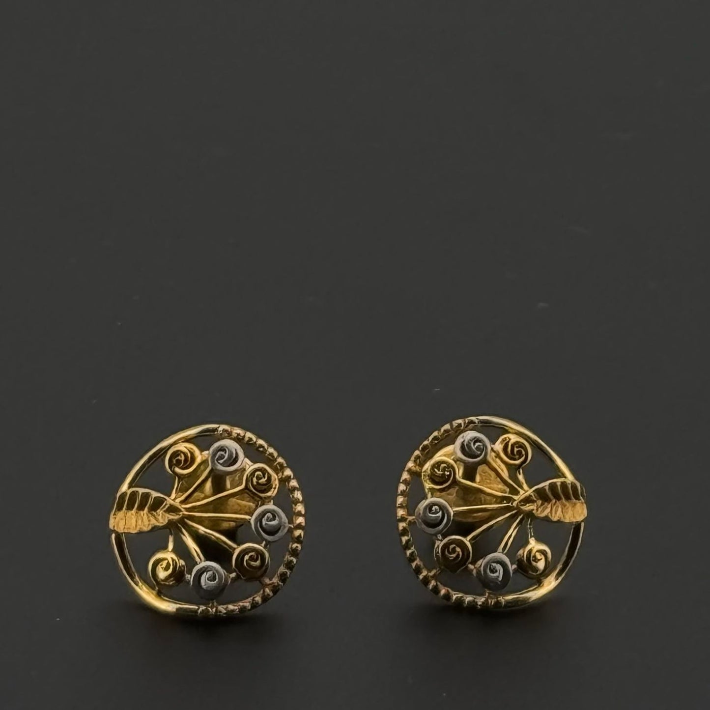 22K Solid Gold Fancy Studs ES463