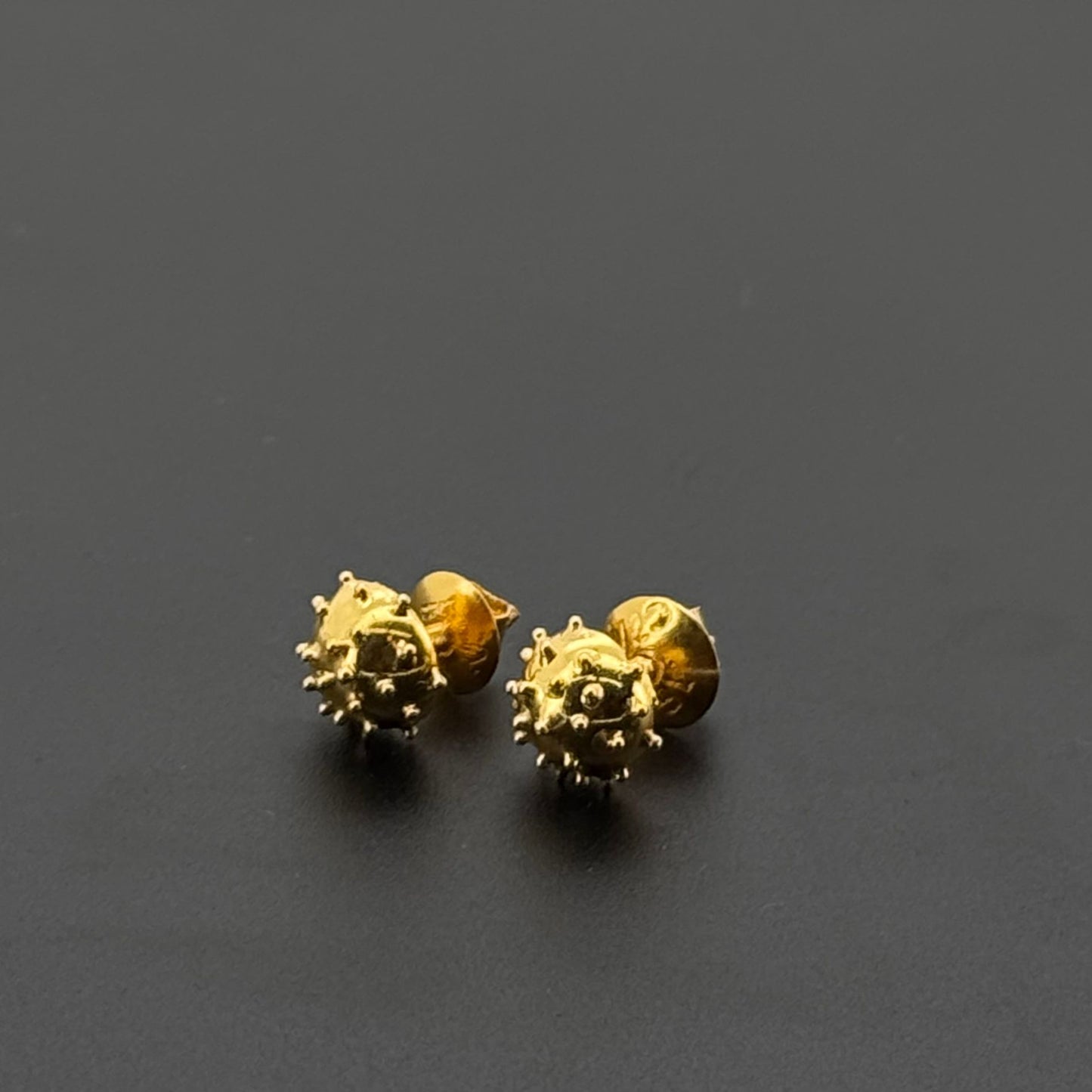18K Solid Gold Fancy Studs ES496