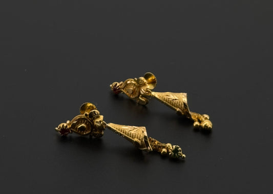 22K Solid Gold Fancy Studs ES506