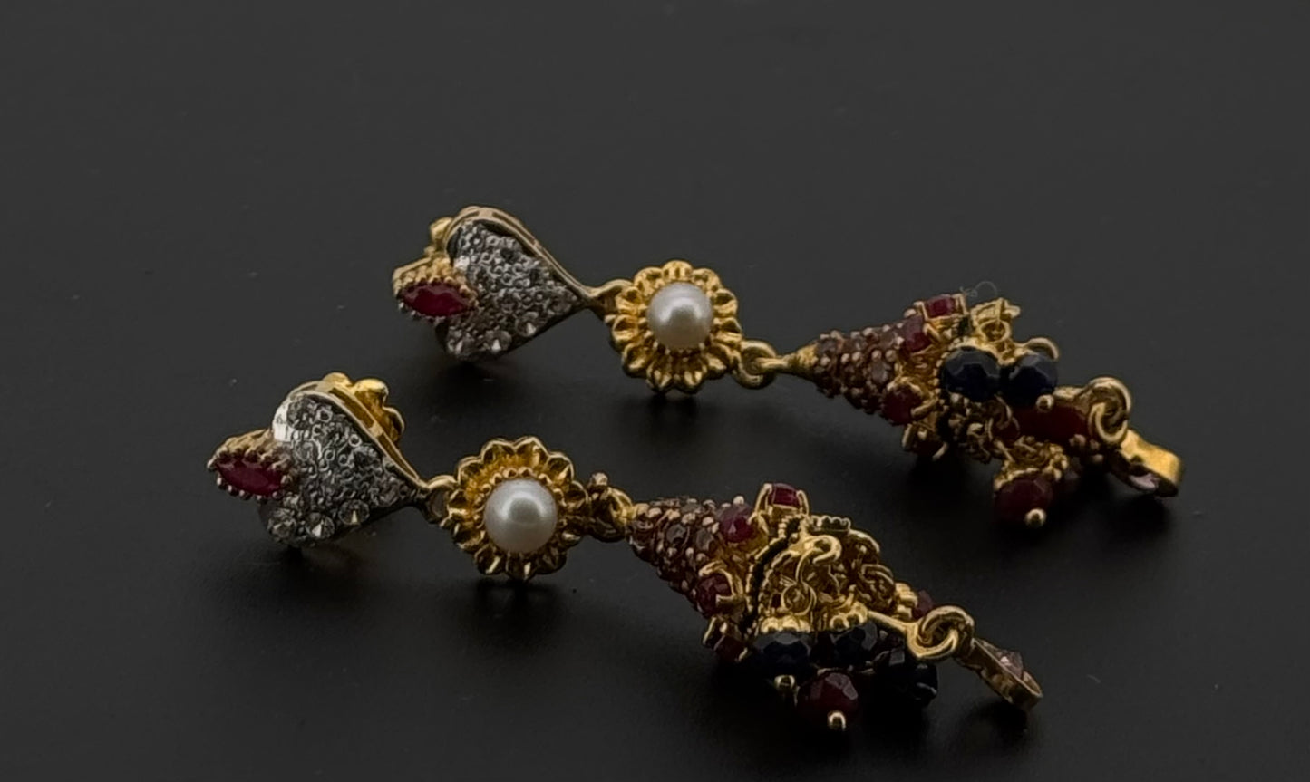 22K Solid Gold Fancy Studs ES516