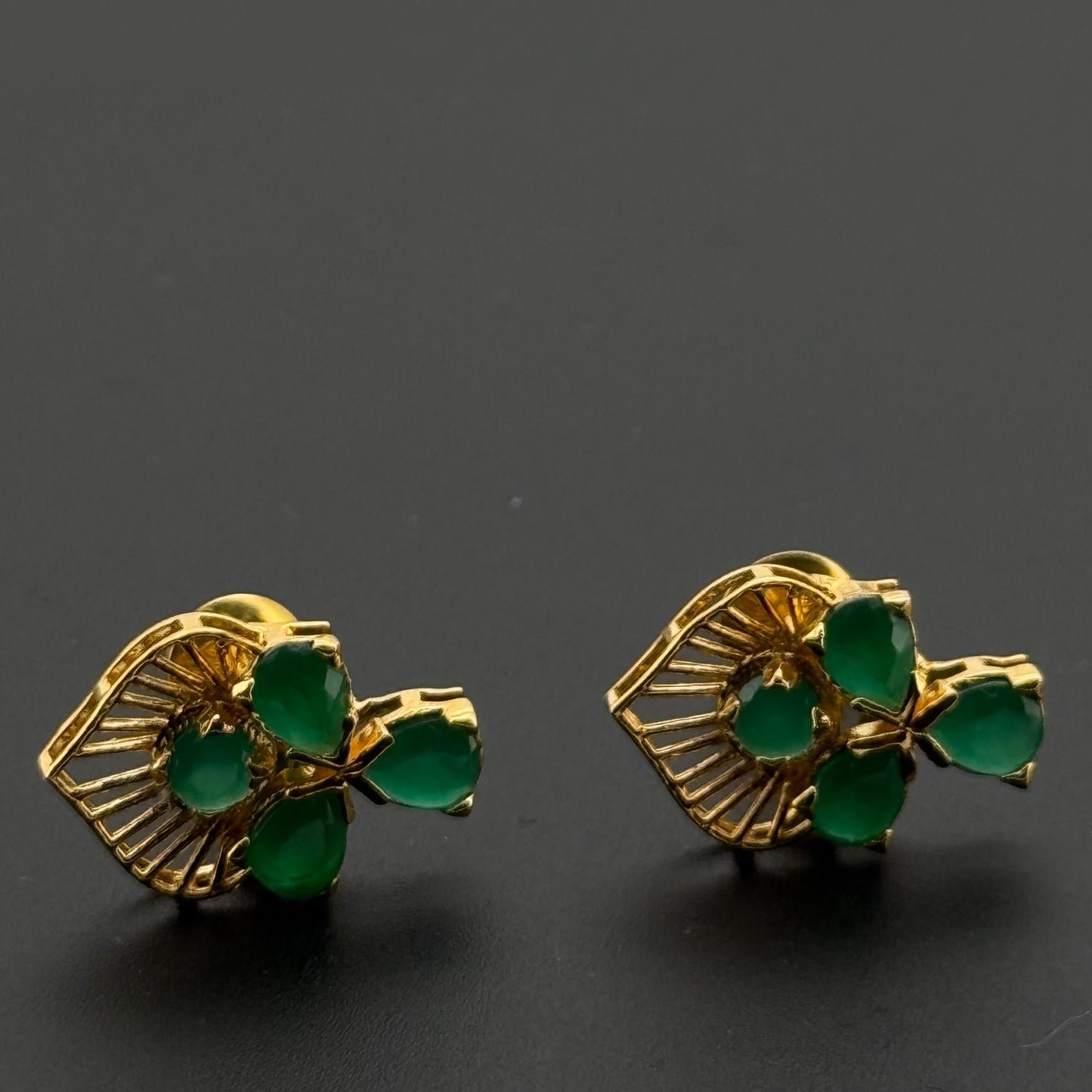 22K Solid Gold Fancy Studs ES613