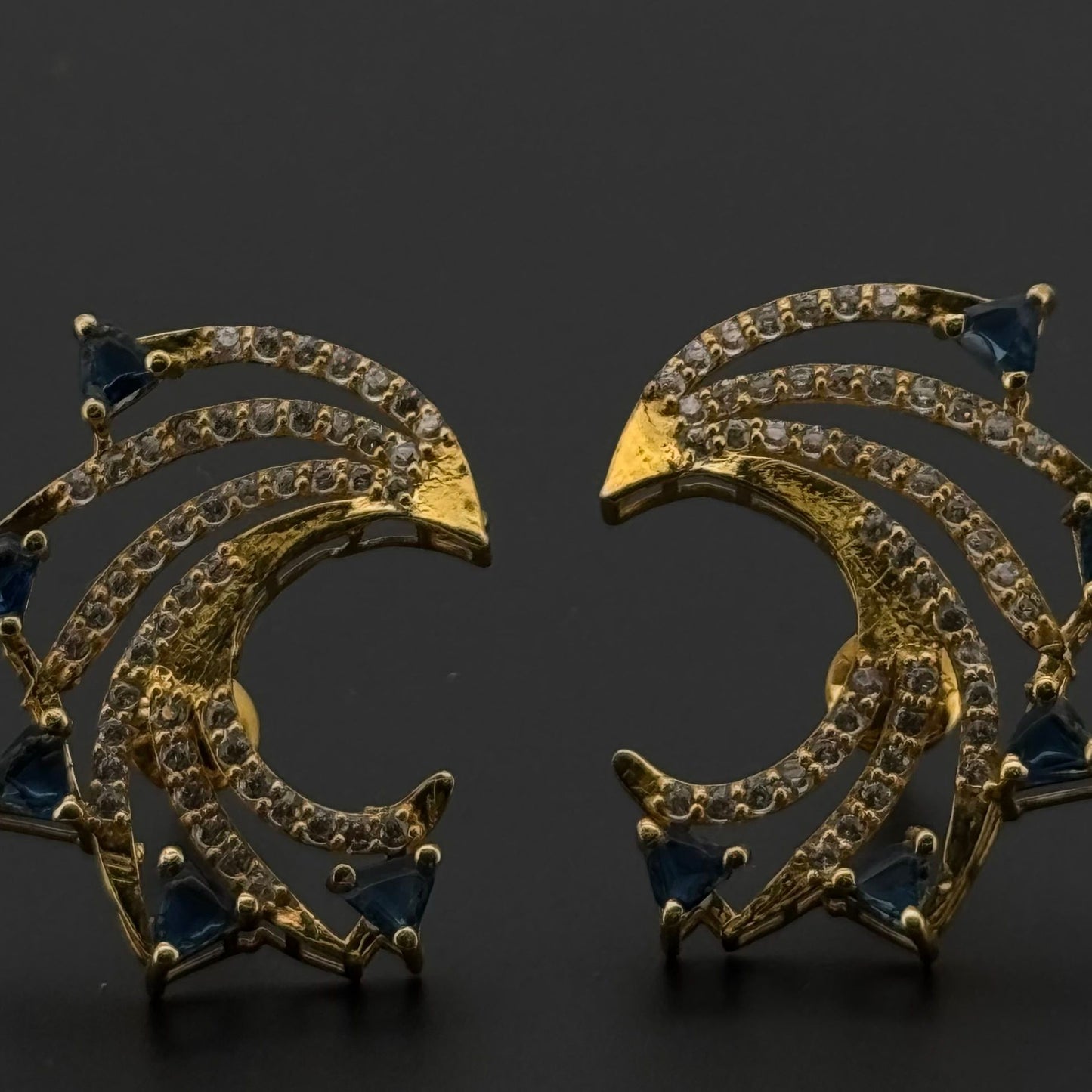 22K Solid Gold Fancy Studs ES614