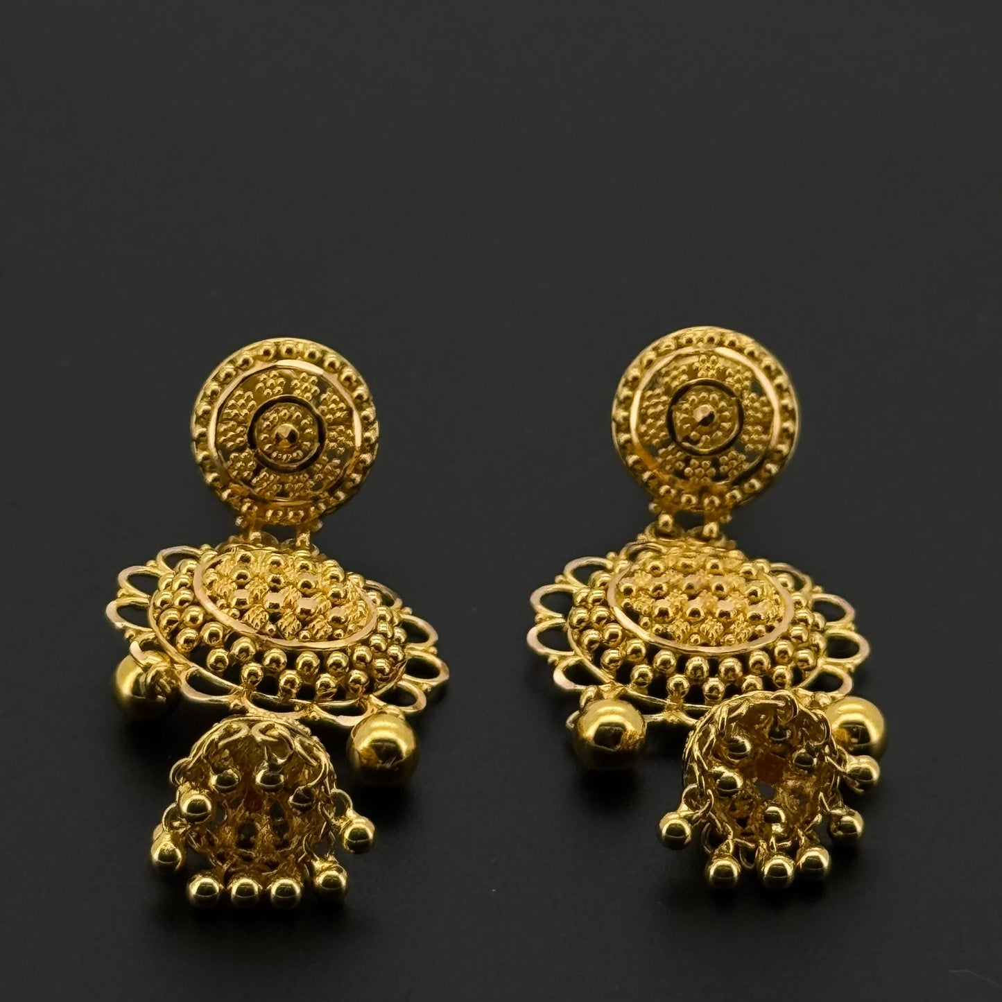 22K Solid Gold Fancy Studs ES615