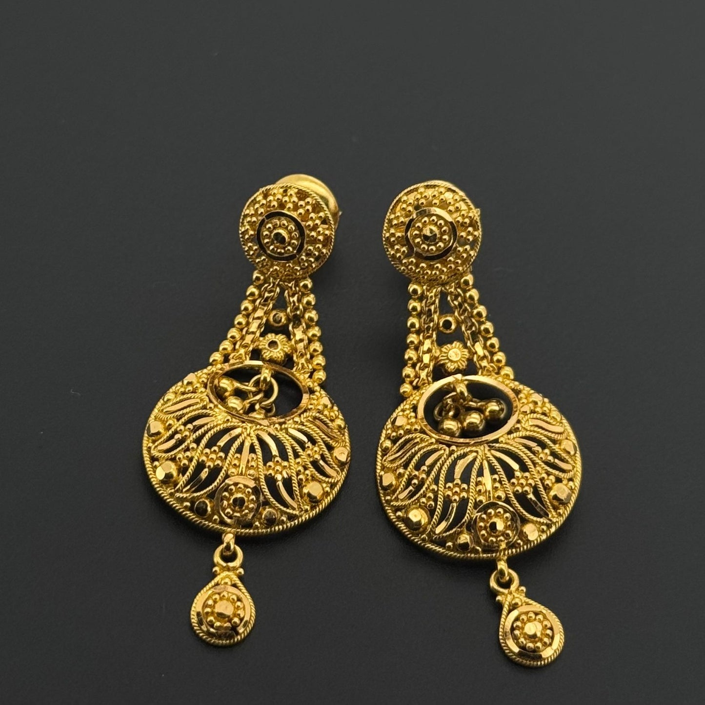 22K Solid Gold Fancy Studs ES646