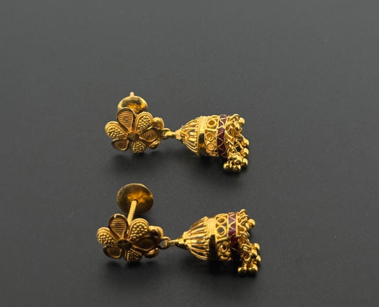 21K Solid Gold Fancy Studs ES652