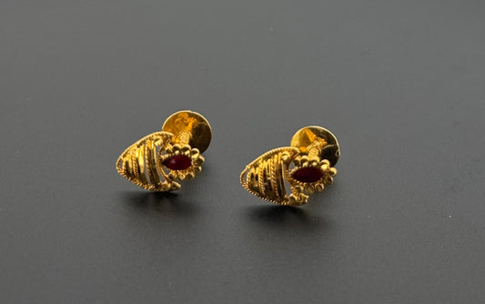 18K Solid Gold Fancy Studs ES653