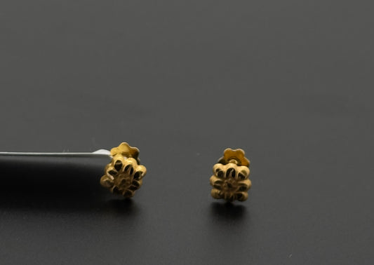 18K Solid Gold Fancy Studs ES692