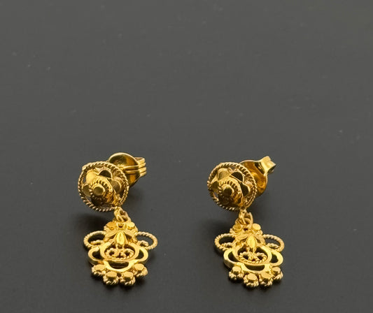 22K Solid Gold Fancy Studs ES702
