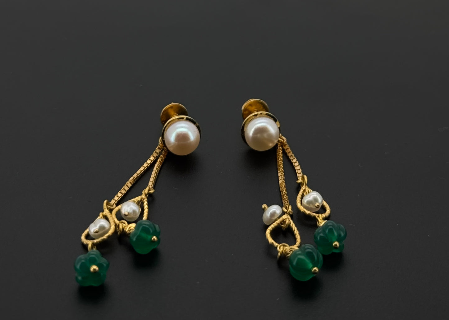 22K Solid Gold Fancy Studs ES720