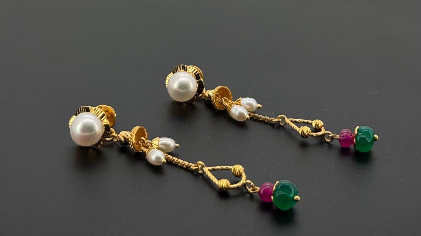 22K Solid Gold Fancy Studs ES722