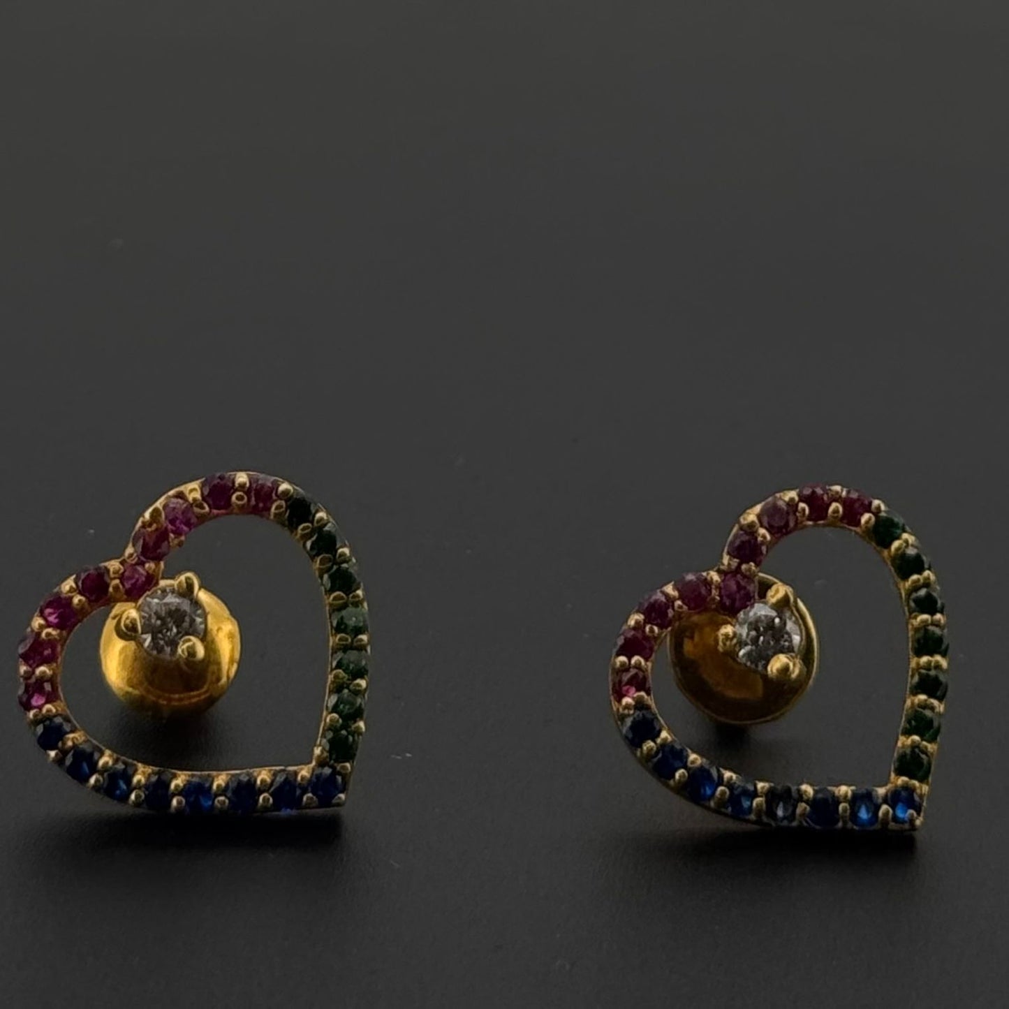 22K Solid Gold Fancy Studs ES723