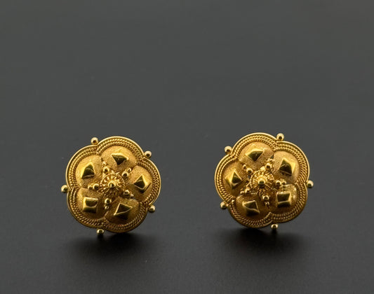 21K Solid Gold Fancy Studs ES734