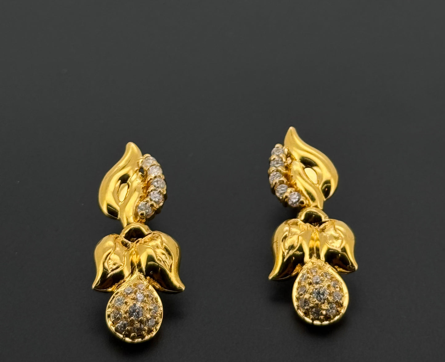 21K Solid Gold Fancy Studs ES737
