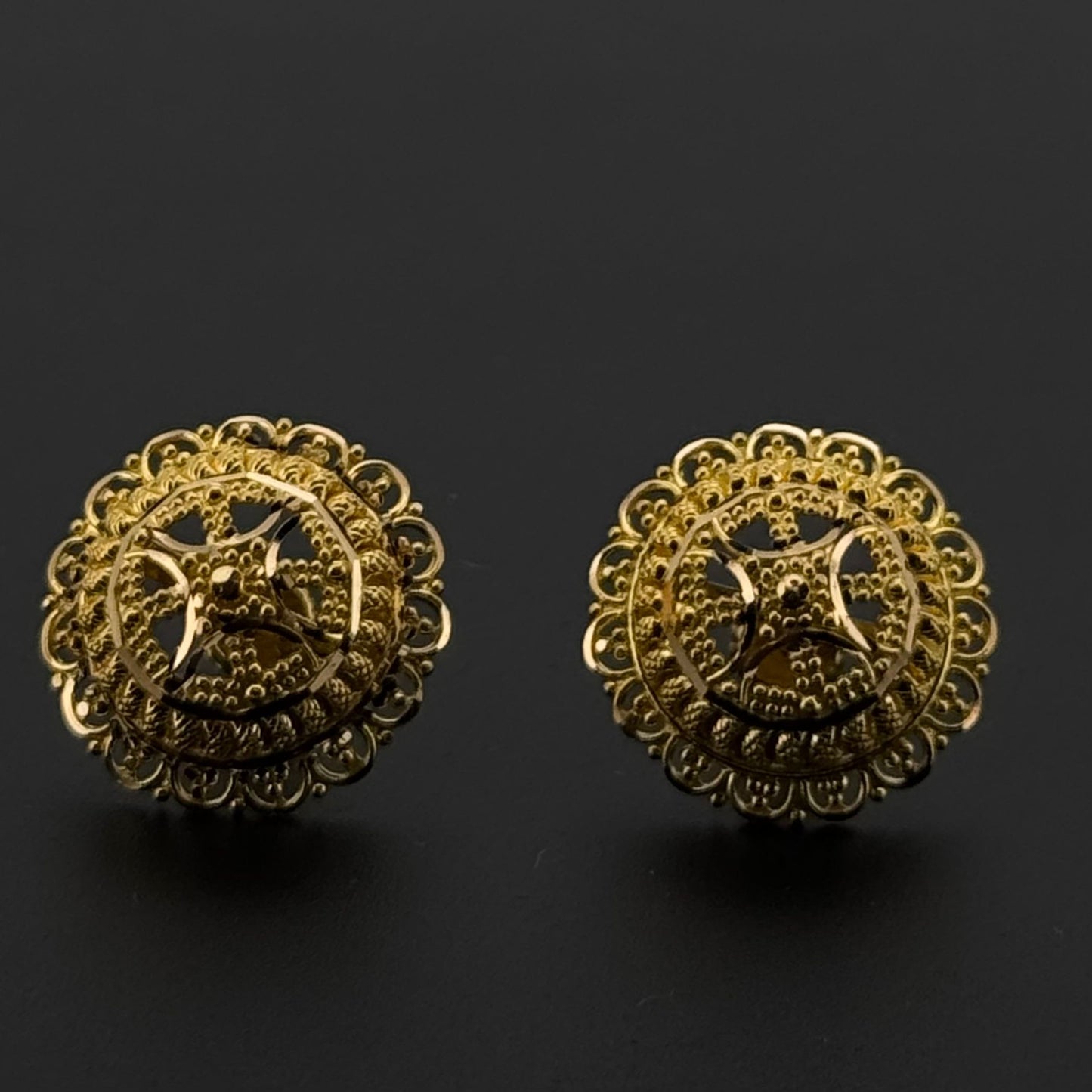 22K Solid Gold Fancy Studs ES776