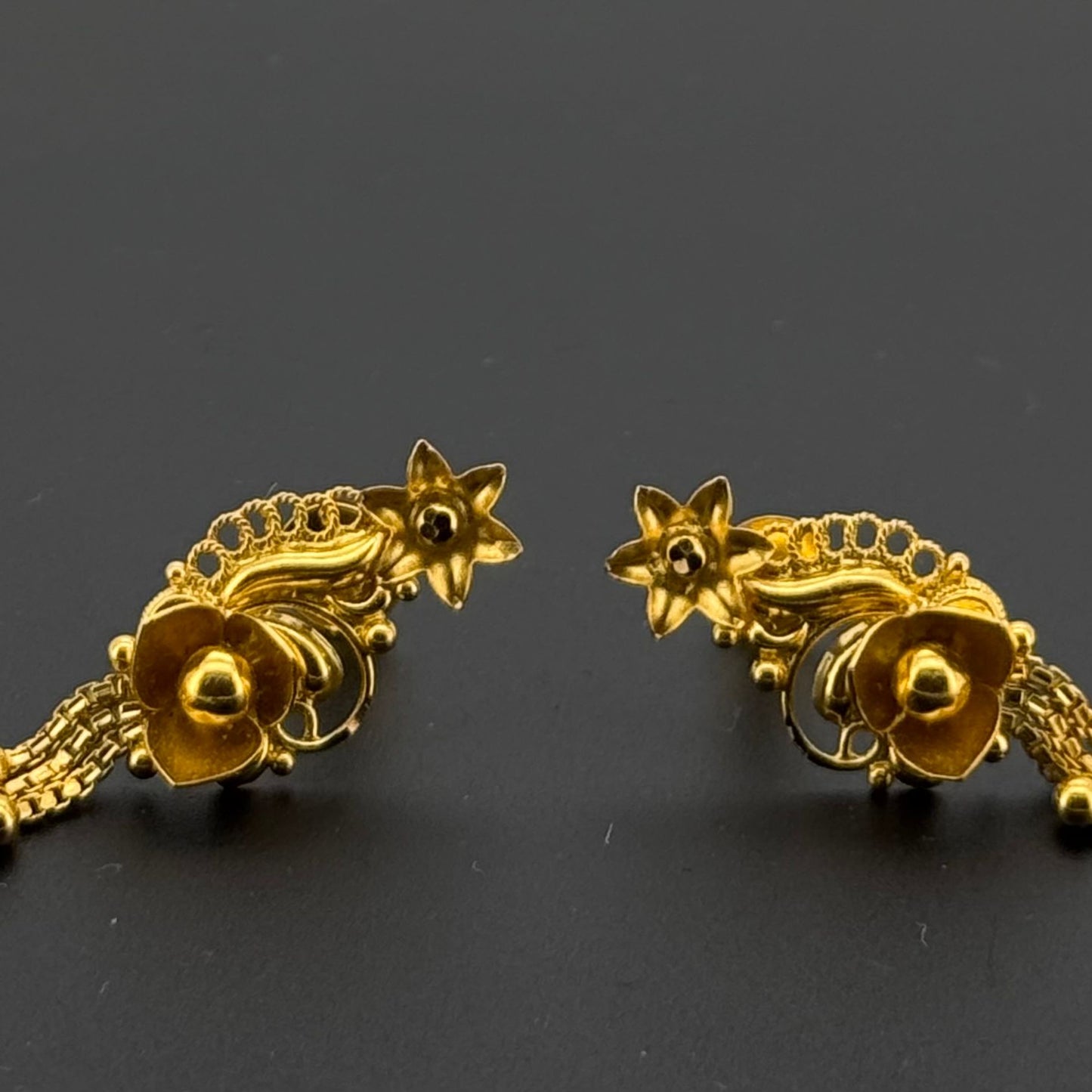 22K Solid Gold Fancy Studs ES837