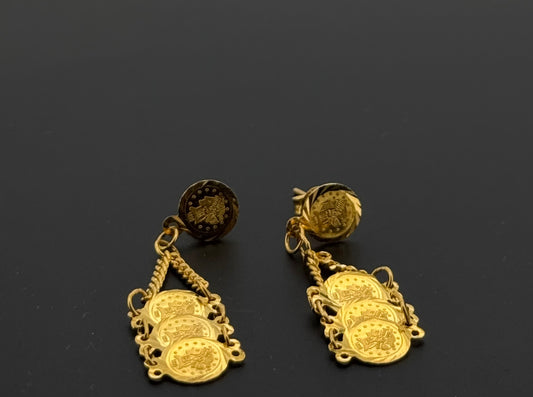 22K Solid Gold Fancy Studs ES841