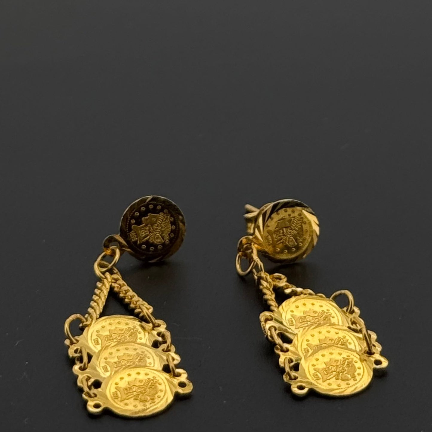 22K Solid Gold Fancy Studs ES841