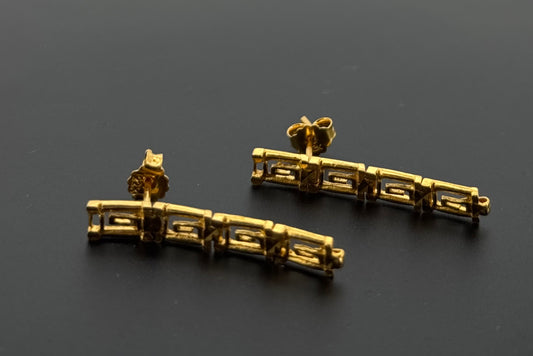 22K Solid Gold Fancy Studs ES845