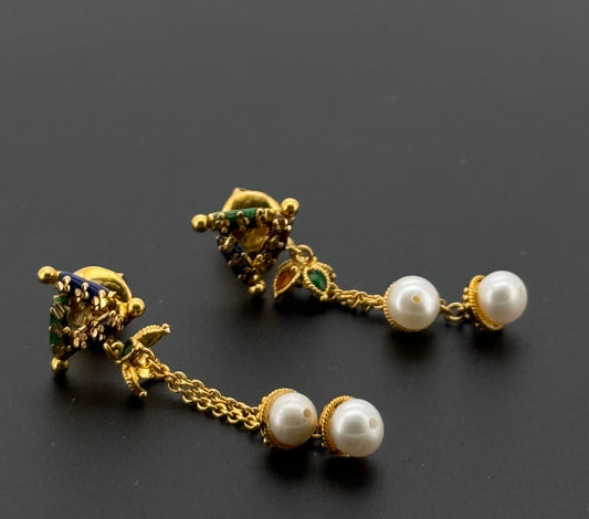 22K Solid Gold Fancy Studs ES846
