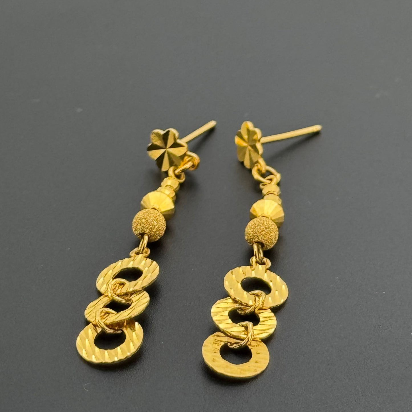 22K Solid Gold Fancy Studs ES856