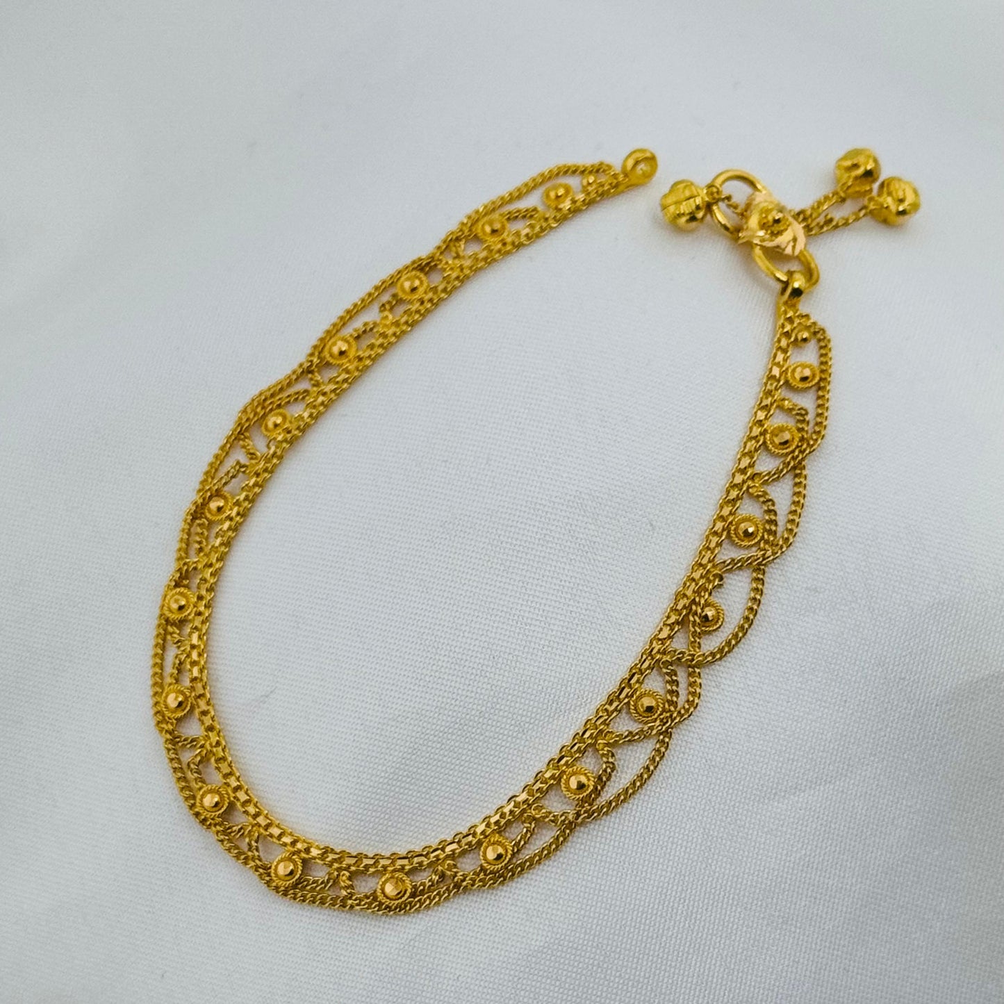 22k Solid Gold Ladies Simple Anklet GA16