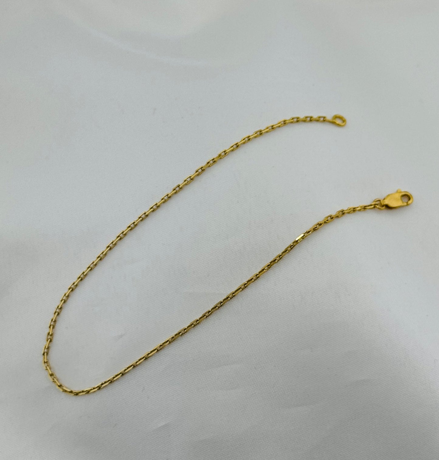 22k Solid Gold Ladies Simple Anklet GA18