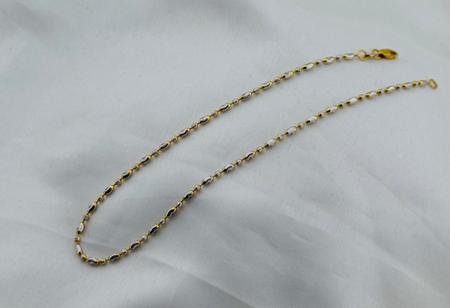 22k Solid Gold Ladies Simple Anklet GA1