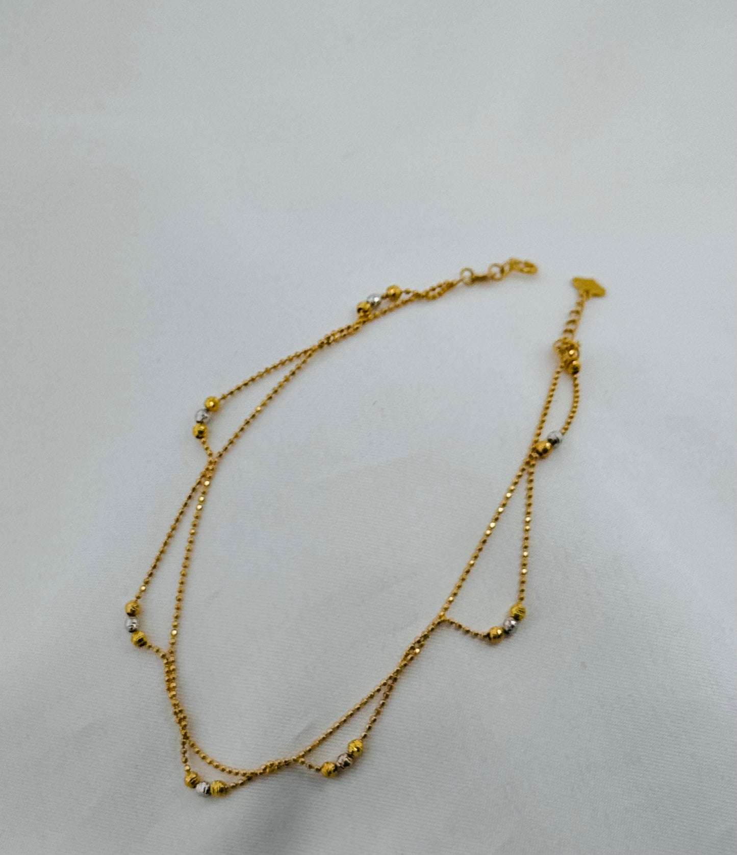 18k Solid Gold Ladies Simple Anklet GA42