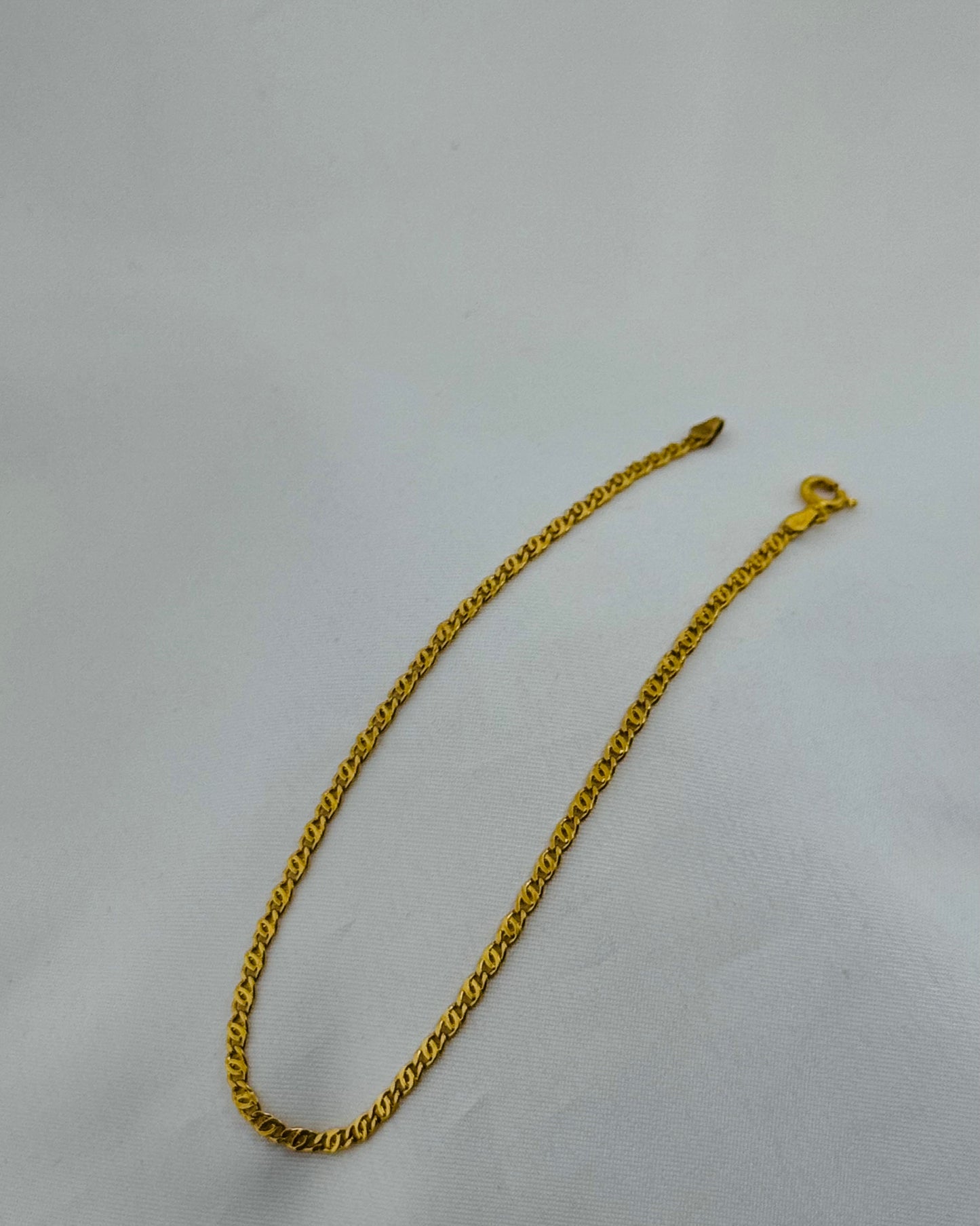 18k Solid Gold Ladies Simple Anklet GA44
