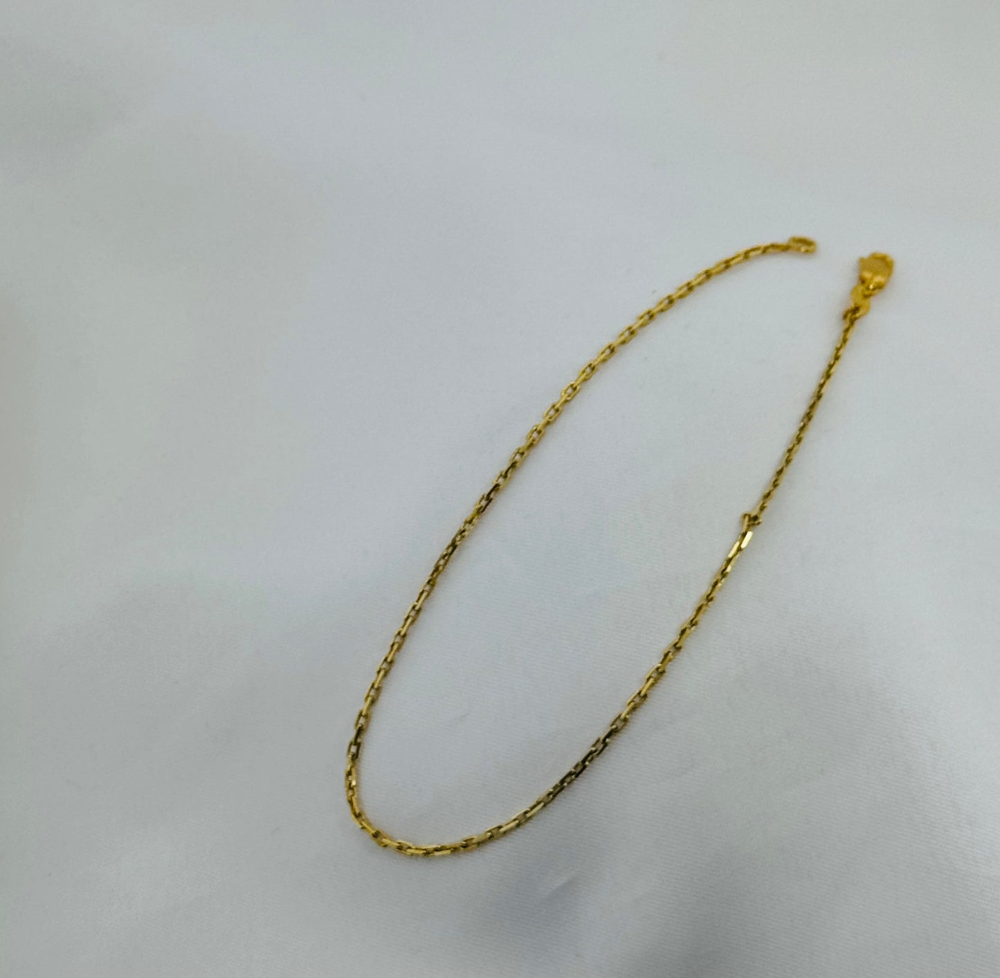 22k Solid Gold Ladies Simple Anklet GA53