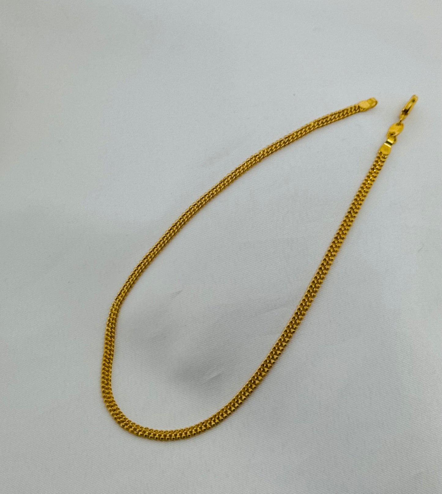 22k Solid Gold Ladies Simple Anklet GA57