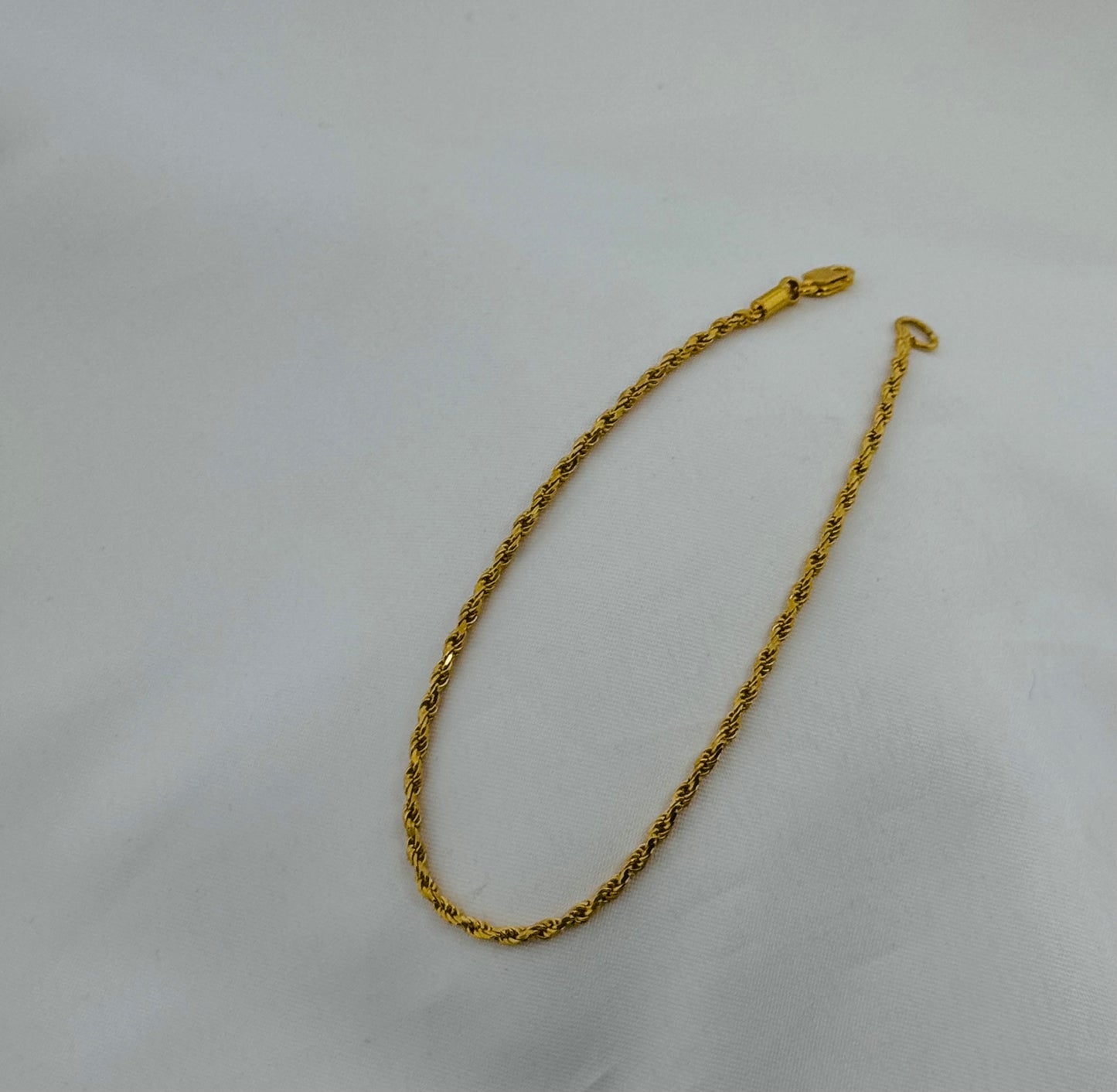 22k Solid Gold Ladies Simple Anklet GA59