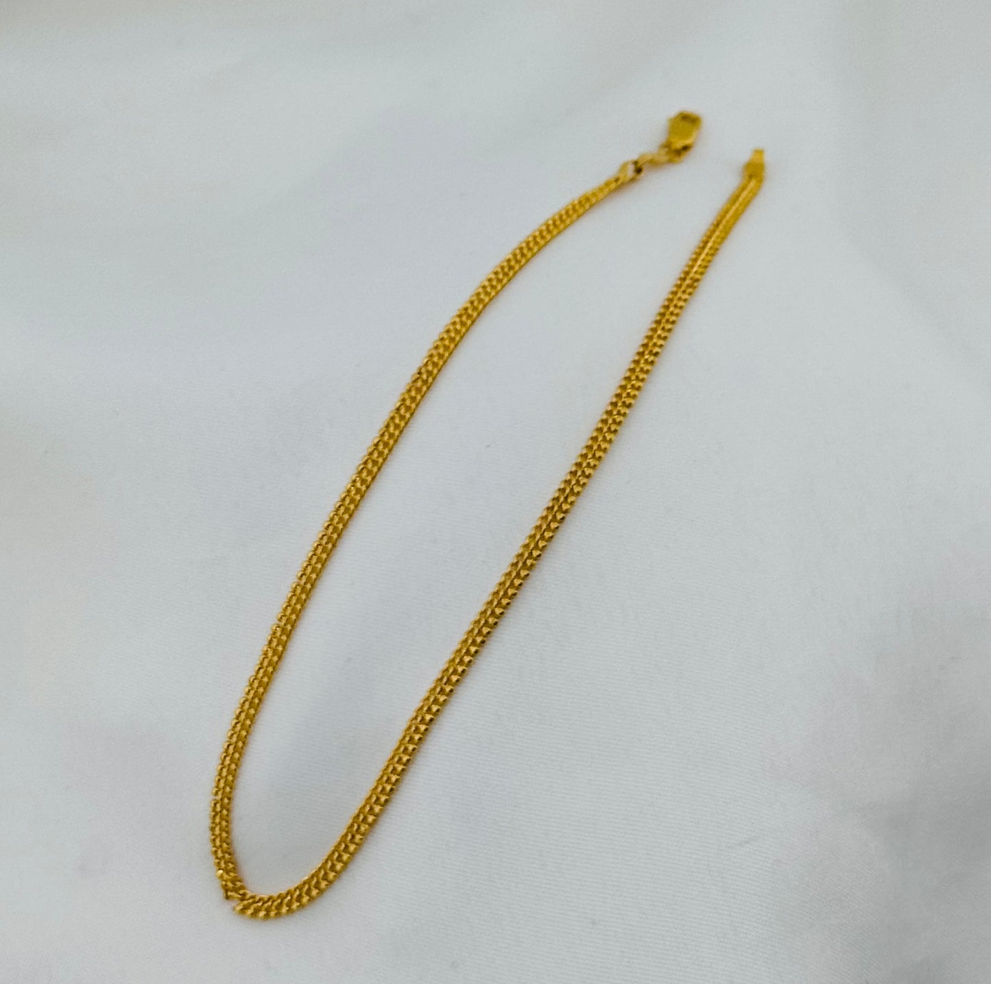 22k Solid Gold Ladies Simple Anklet GA7