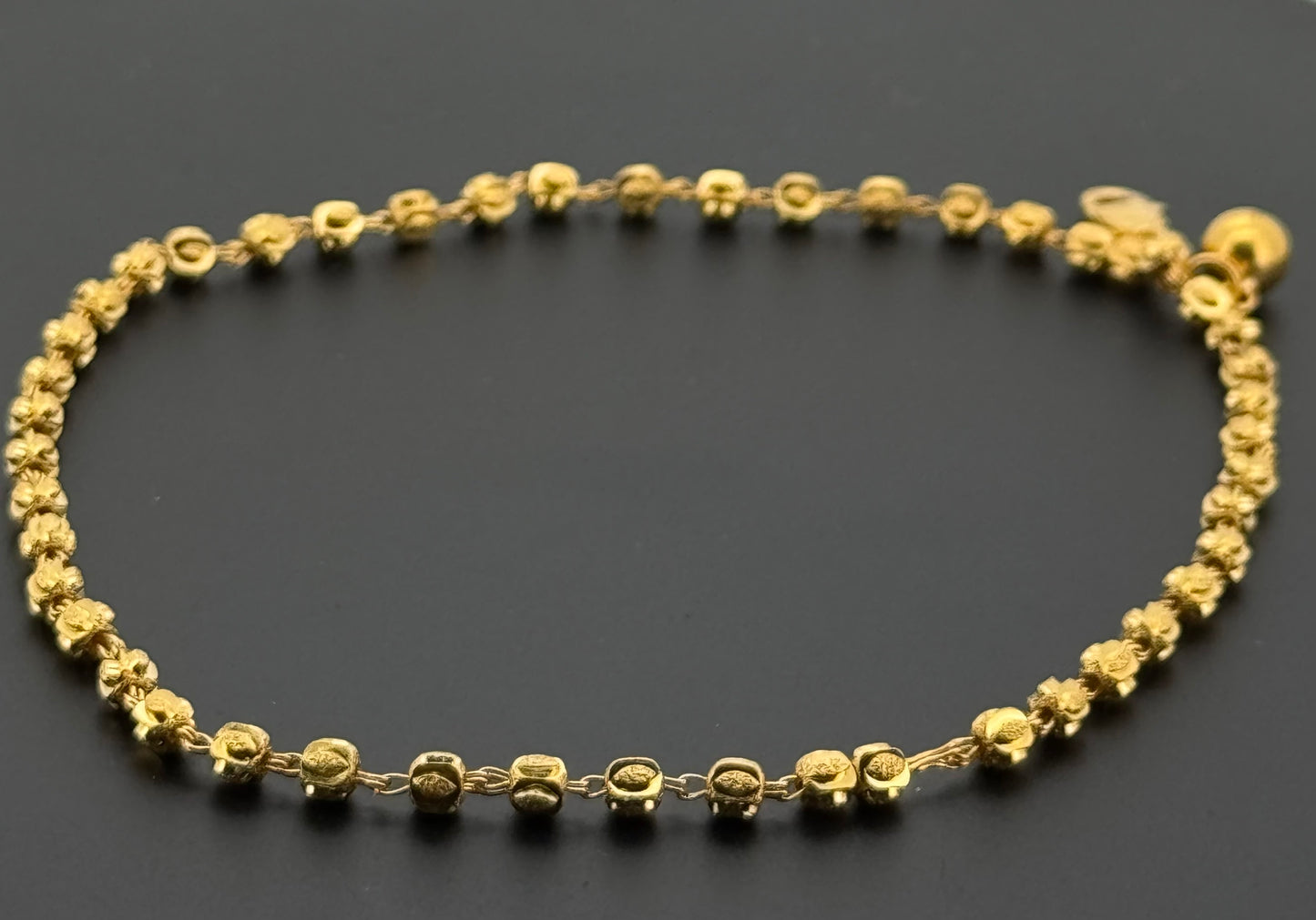 22k Solid Gold Ladies Simple Anklet GA78