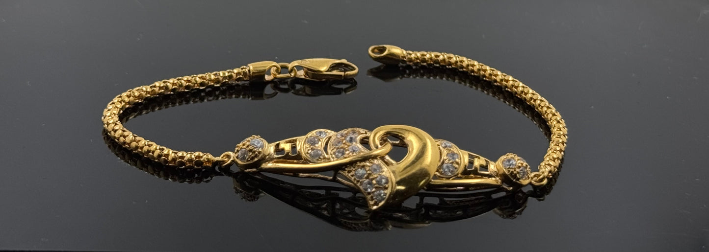 21k Solid Gold Ladies Simple Bracelet GB14