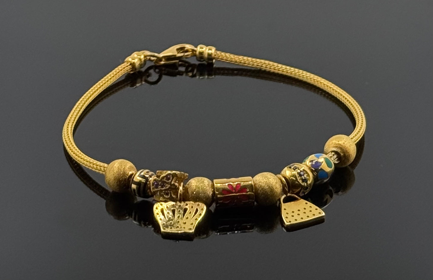 18k Solid Gold Ladies Simple Bracelet GB161
