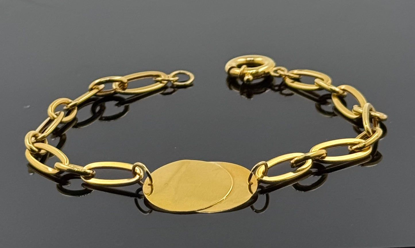 21k Solid Gold Ladies Simple Bracelet GB167