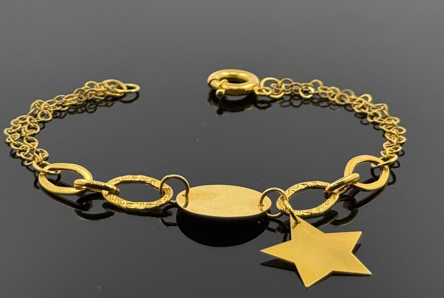 21k Solid Gold Ladies Simple Bracelet GB170