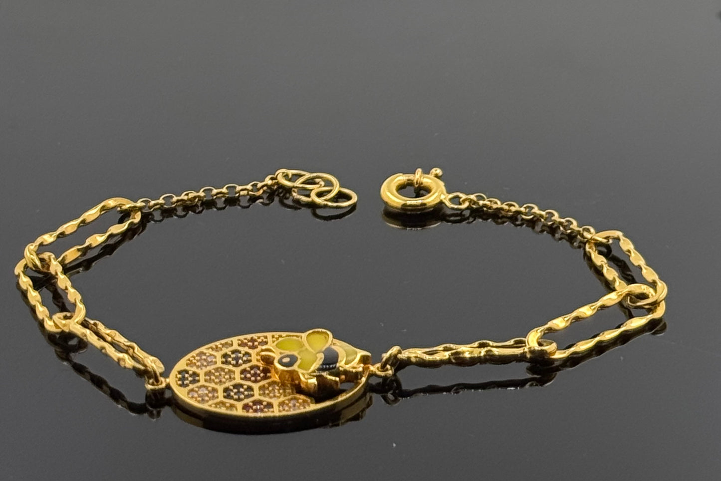 21k Solid Gold Ladies Simple Bracelet GB172