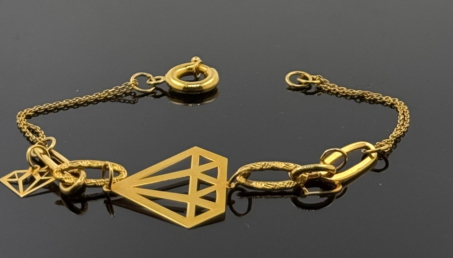 21k Solid Gold Ladies Simple Bracelet GB174