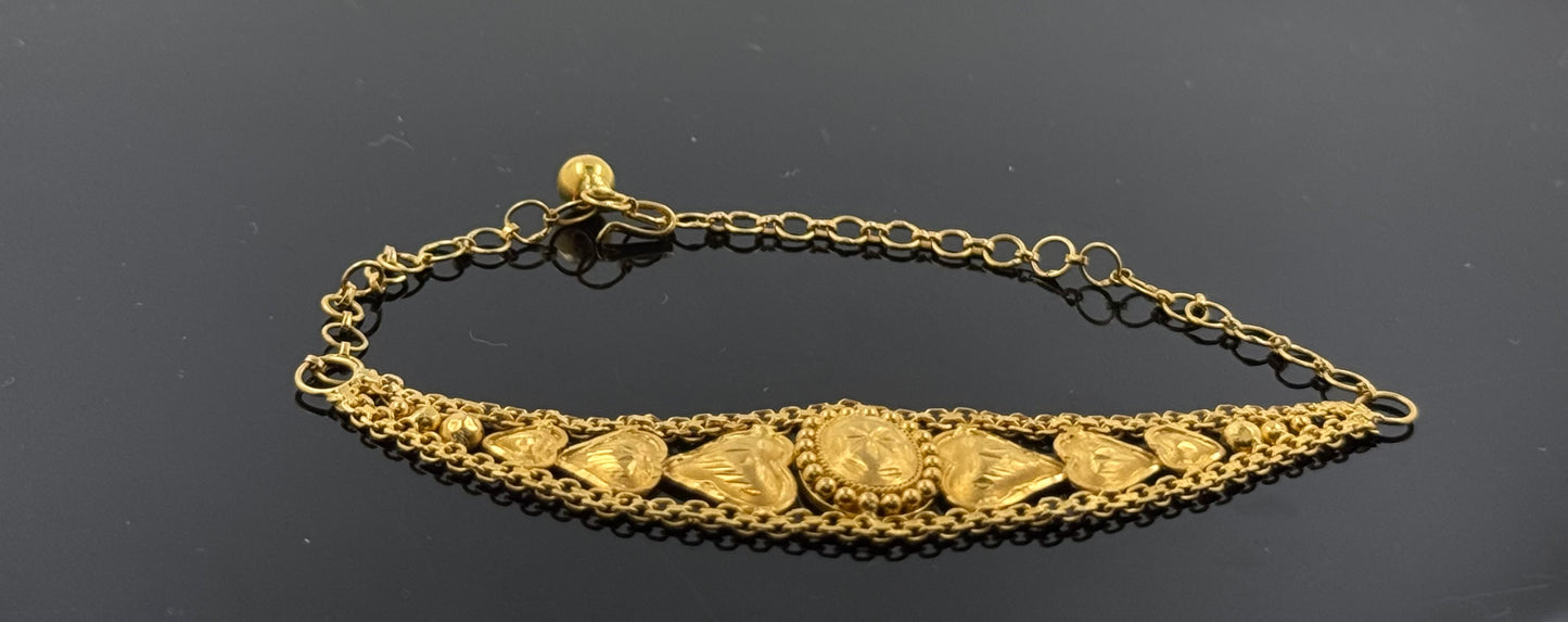 21k Solid Gold Ladies Simple Bracelet GB18