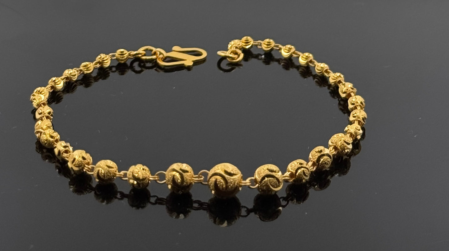 22k Solid Gold Ladies Simple Bracelet GB192