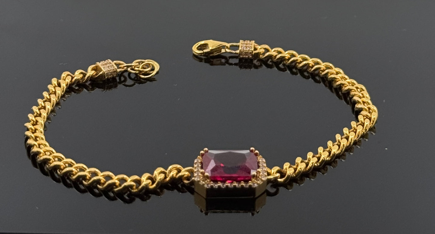 221k Solid Gold Ladies Simple Bracelet GB198