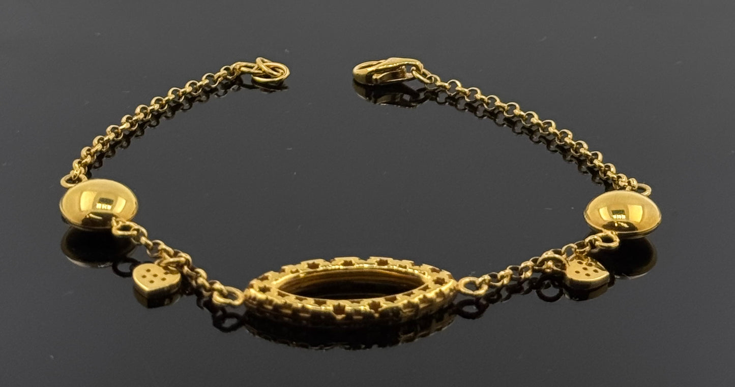 21k Solid Gold Ladies Simple Bracelet GB199
