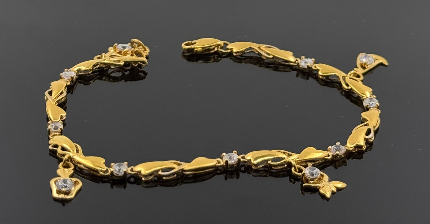 21k Solid Gold Ladies Simple Bracelet GB200