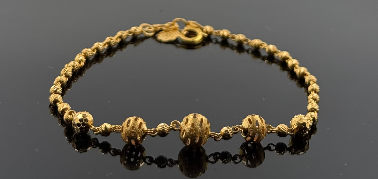 22k Solid Gold Ladies Simple Bracelet GB205