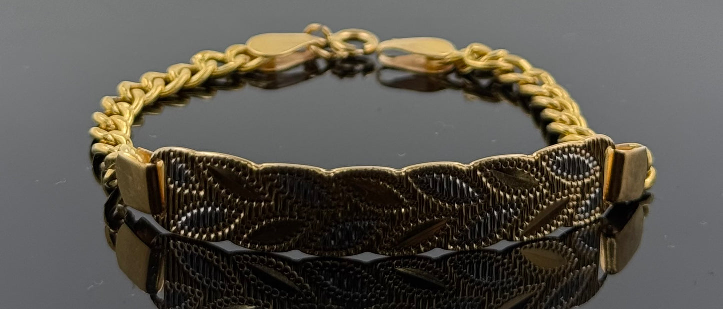 21k Solid Gold Ladies Simple Bracelet GB212