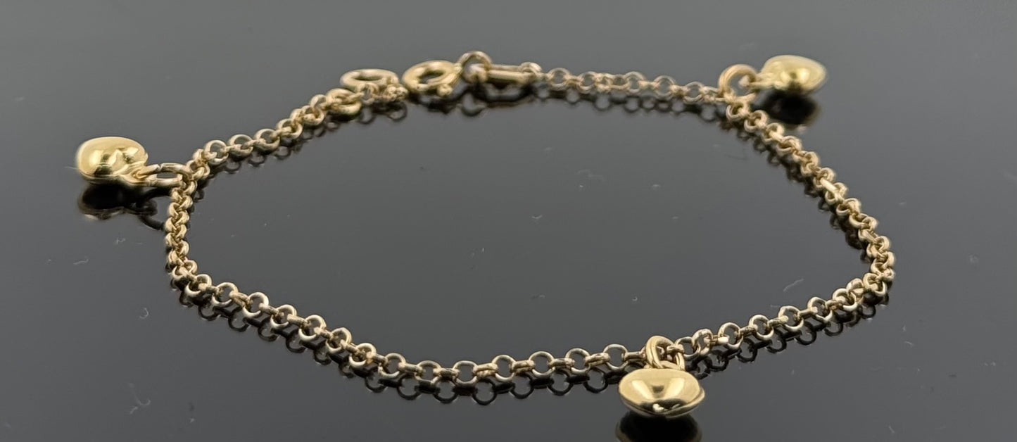 18k Solid Gold Ladies Simple Bracelet GB213
