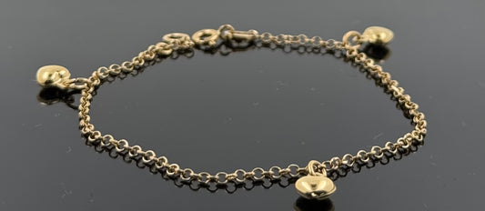 18k Solid Gold Ladies Simple Bracelet GB213